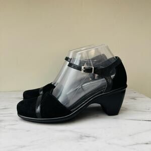 Dansko Roxy Black Suede Strappy Sandals Women’s Size 6